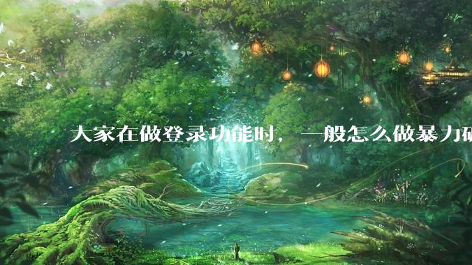 大家在做登录功能时，一般怎么做暴力破解防护？